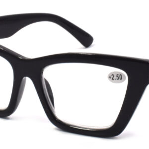 Ladies Shiny Black Cat-Eye Frame Reading Glasses