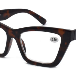 Ladies Shiny Tortoiseshell Cat-Eye Frame Reading Glasses