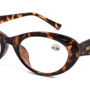 Ladies Shiny Tortoiseshell Oval Frame Reading Glasses