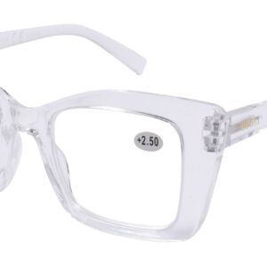 Ladies Shiny Crystal Clear Square Frame Reading Glasses