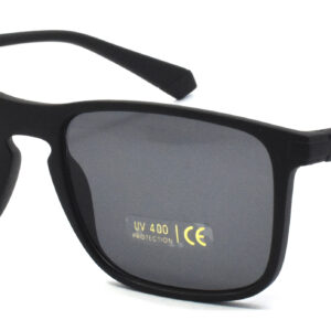 Men's All Matte Black Square Frame Sunglass