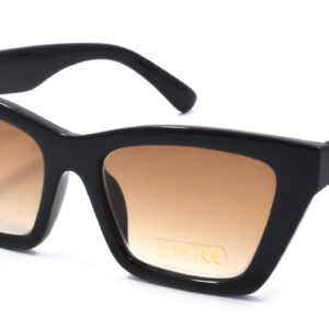 Ladies Shiny Black Cat-Eye Frame Sunglass