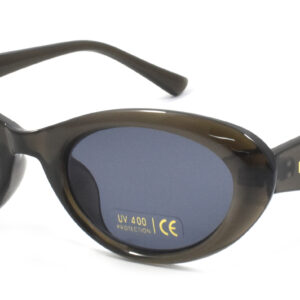 Ladies Shiny Jelly Green Oval Frame Sunglass