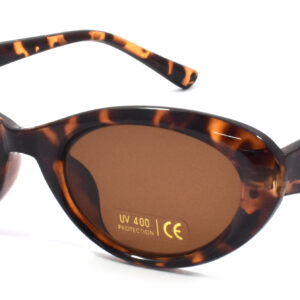 Ladies Shiny Tortoiseshell Oval Frame Sunglass