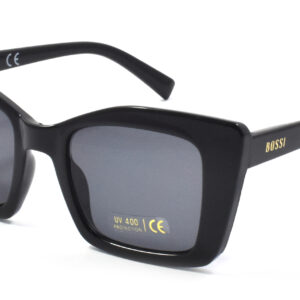 Ladies Shiny Black Square Frame Sunglass