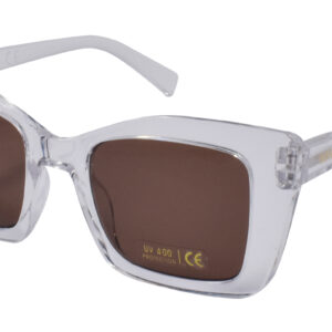 Ladies Shiny Crystal Clear Square Frame Sunglass