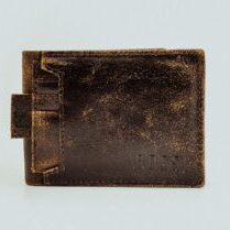 Distressed Removable Card Holder Wallet - Brown