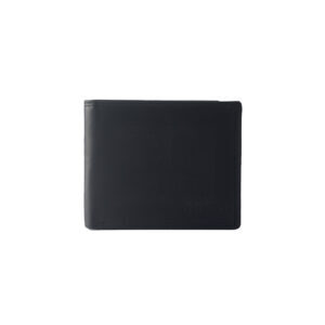 Oil Leather Small Billfold Wallet - Black