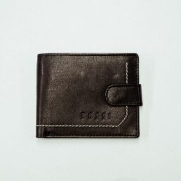 RFID STITCH Leather Small Billfold - Blk